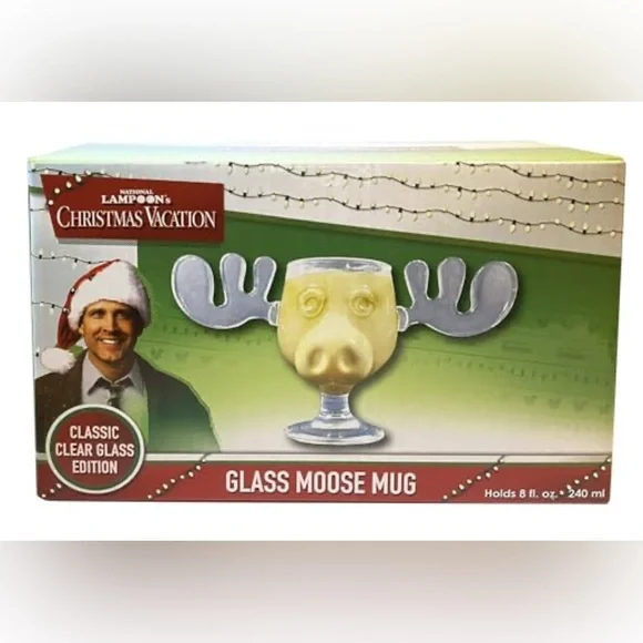 ICUP National Lampoon's Christmas Vacation Griswold Clear Glass Moose Mug 8 oz - Picture 1 of 3